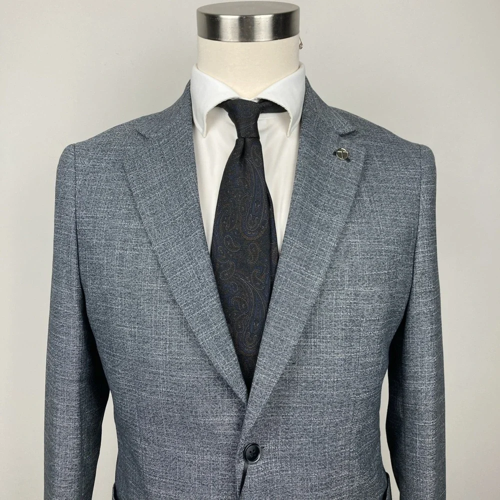 Tom Baine Men's Slim-Fit Sport Coat Blazer‎ Jacket Size 38S Grey